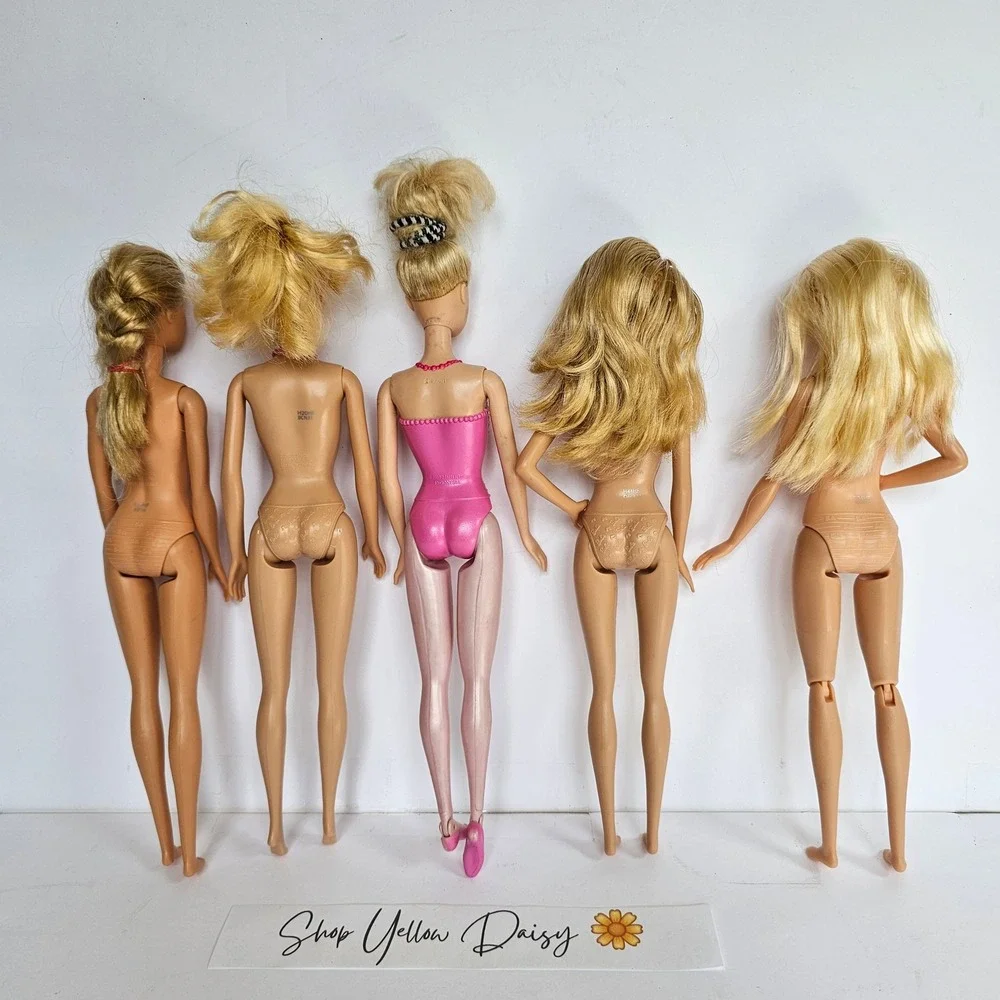 Y2K Mattel Barbie Doll Lot 5pc Blonde Hair Ballerina Fashion Dolls Toy Bundle